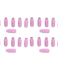 Tough Alumina Ceramic Nozzles With Gas Lens Cups For TIG Welding Torch, 20 durable consumables in pink, 47mm long.