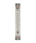 Acrylic Flow Meter 0.5 To 5 GPM With Half Inch NPT Fittings, High-Visibility Flow Gauge For Water Systems, Model F-40500LN-8, front view
