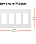 4 Gang White Screwless Wall Plate Cover For Decorator Rocker Light Switches And Outlet Covers Gloss Finish Easy Snap On