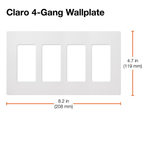 4 Gang White Screwless Wall Plate Cover For Decorator Rocker Light Switches And Outlet Covers Gloss Finish Easy Snap On