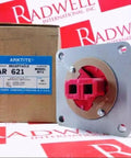 Heavy Duty Aluminum Receptacle 60 Amp 600 Vac 250 DC Locking Electrical Plug Socket with red housing and aluminum base.