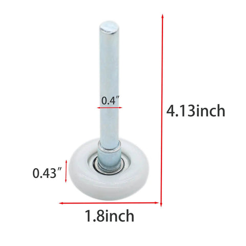 2 Pack Nylon Garage Door Rollers With 1.8 Inch Wheels And 4 Inch Stems, Ultra Quiet Replacement Track Wheels With 11 Ball Bearing