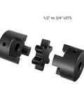 Flexible L Jaw Coupling Set 1/2 To 3/4 Inch L075 3-Piece With Rubber Spider, Durable NBR Insert, for Log Splitter and Hybrid Equipment