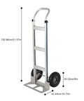 Heavy Duty Aluminum Hand Truck 500lbs Capacity Steel Handle Dolly Cart with large wheels and sturdy design for moving items.