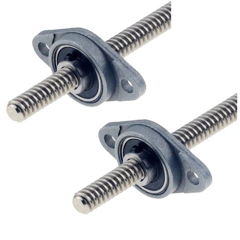 Heavy Duty T8 Lead Screw Horizontal Kit With 2mm Pitch And 8mm Diameter For Your DIY 3D Printer And Engraving Rig To Build A Sick Machine Setup Fast, two stainless steel lead screws with flange bearings