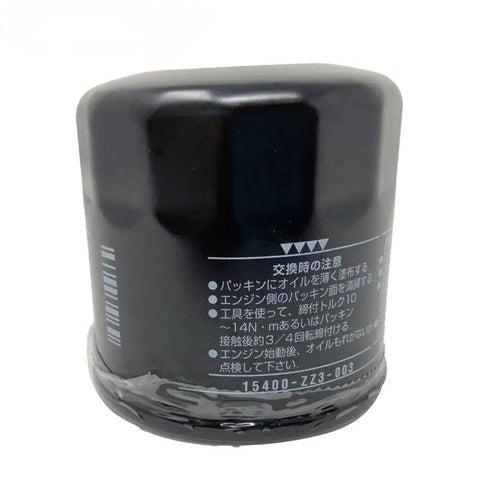 Side view of black Oil Filter For Honda Outboard Engines 8HP To 60HP Compatible with 15400-ZZ3-003 labeling visible