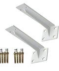 Bulletproof Pair Of Heavy Duty Retro Shelf Brackets Rock Solid Triangle Corner Supports For Diy Open Shelves And Wall Mounts In Kitchen Bedroom Garage 19 7 Inches White with mounting screws.