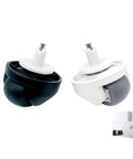 Pair of ECOVACS front caster wheels, black and white housings with mounting stems, fits T10/T20/X1 Omni/T10 Plus/X1 Turbo