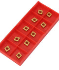 10Pcs CCMT060204 Carbide Inserts For CNC Turning Tools, Mad Fast Lathe Blades, in red packaging, suitable for steel machining