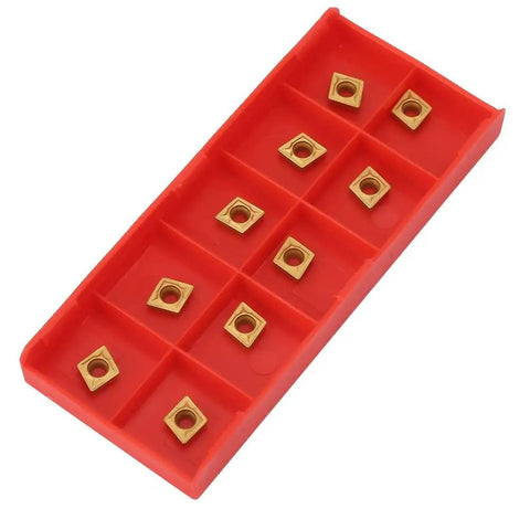 10Pcs CCMT060204 Carbide Inserts For CNC Turning Tools, Mad Fast Lathe Blades, in red packaging, suitable for steel machining