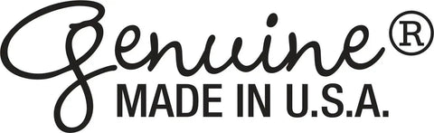 "Genuine Made in USA" logo text for 11 Inch Locking C Clamp With Swivel Pads Heavy Duty USA Made Steel Clamping Tool