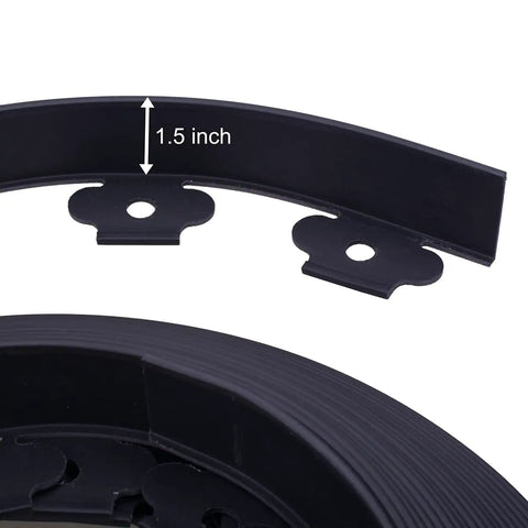 Close-up of Durable 100Ft Landscape Edging Kit With 60 Spikes For Lawn And Garden Flexible Black 1.5 Inch Tall Border height detail