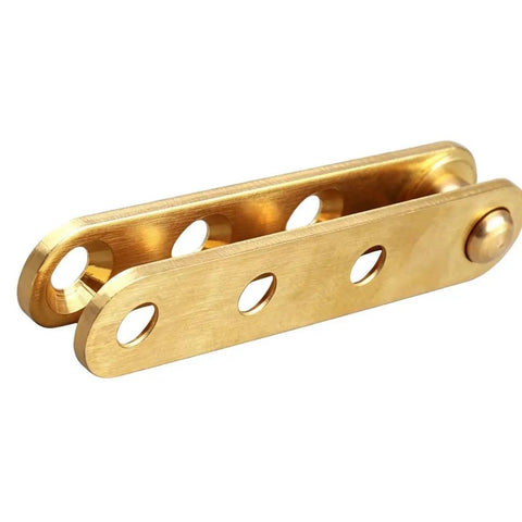 Close-up of brass gold hidden cabinet rotating hinge from 2 Pack Concealed Pivot Hinge for Windows and Doors, rust resistant design.