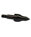 Field Practice Crossbow Points 100 Grain Pack Of 6 Screw In Arrow Tips in black metal finish for target practice