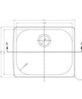 Technical drawing of Top Mount Single Bowl Bar Sink With Polished Satin Finish, 20 Gauge 304 Stainless Steel, dimensions shown