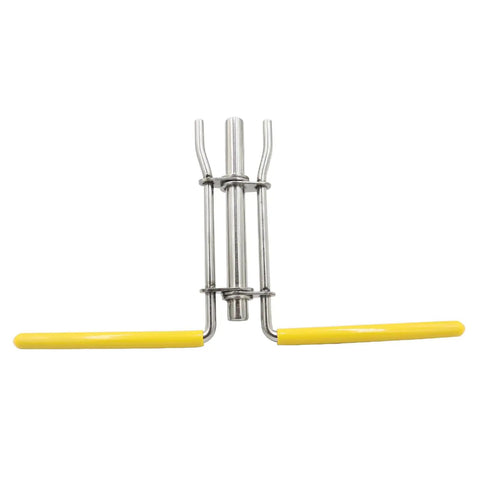 Durable Silver Hydraulic Cylinder Rod Cup Sealing Installation Tool For Quick Mechanic Repair On Heavy Machinery And Lifts Without Damage, yellow handles