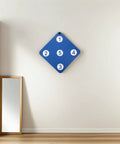 Blue two-sided fencing target with numbered zones for home gym self training, wall-mounted for control and accuracy practice.