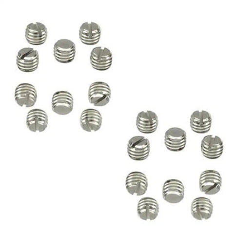 Twenty Piece Stainless Steel Plug And Blind Screw Kit With Hex Key For Gun Receiver Mounts Compatible With Marlin Savage Ruger Rock Solid Replacement Parts That Hold Firm, polished plugs and blind screws.