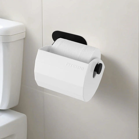 Paw Proof Toilet Paper Protector Cover In White designed to keep sneaky cats and goofball dogs from messing with your paper rolls.
