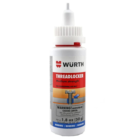 Blue Wurth DOS Thread Locker Medium Strength For Automotive, Machinery And Industrial Use, 1.76 Oz Bottle front view