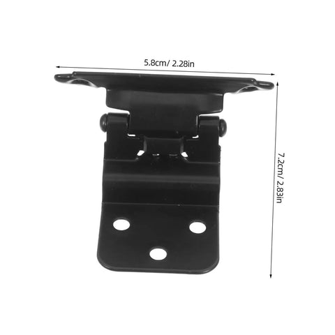 Front view of a black Auto Close Spring Loaded Cabinet Door Hinge 3/8 Inch Self-Closing Soft Close 1.4mm thick