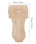 European Style Engraved Wooden Furniture Feet Carved Legs For Sofa Cabinet Table, 6x15cm, Solid Rubber Wood