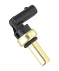 Engine Coolant Temperature Sensor 12641073 for Buick Encore, detailed view showing black plastic tip and brass sensor body.