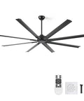 84 Inch HVLS Industrial Ceiling Fan With Heavy Duty Aluminum Blades Rust Proof Coating Quiet DC Motor Energy Saving Six Speed Remote