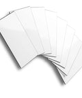 Stack of 100 Piece Polished White PVC Peel And Stick Backsplash Tiles 3x6 Inch Waterproof Subway Style For Kitchen And Bathroom Easy No Fuss Install Durable Anti Scratch Realistic Ceramic Look