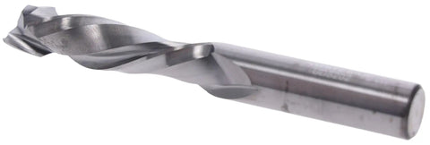 Side view of Up Down Cut Spiral Bit With Solid Carbide, 2 Plus 2 Compression, One Half Inch Diameter, Two Inch Cutting Length