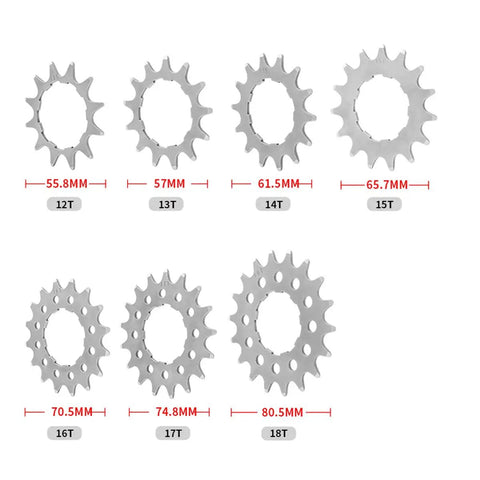 Assorted sprockets including 12T Single Speed Freewheel For Mountain Bikes 12T Gear Sprocket Beefy Steel Construction