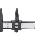 Precision Wheel Rim Bolt Pattern Gauge Adjustable Sliding Pcd Ruler Fits 4 5 6 8 Lug Wheels Heavy Duty Car Repair Measuring Tool view from the front showing dual scale display.