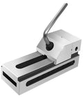 Two Point Five Inch CNC High Precision Flat Vise With Quick Adjust Jaw For Fast Acting Right Angle Grinding And Milling Bench Fixture Built Tough For Metalworking And CNC Machining, silver steel
