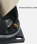 Close-up of Heavy Duty Eight Inch Nylon Swivel Casters Built Beefy With Carbon Steel Bearings showcasing the double row ball bearing.