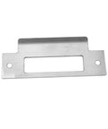 Universal 4 7/8 Inch Latch Strike Plate Backplate Kit In Iron With Brushed Zinc Finish And Screws Built Tough For Silver Door Latch