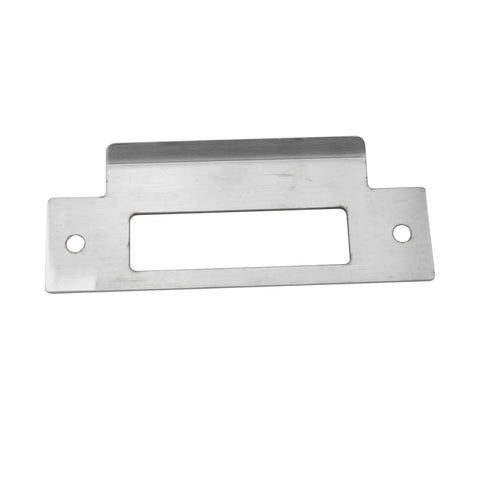 Universal 4 7/8 Inch Latch Strike Plate Backplate Kit In Iron With Brushed Zinc Finish And Screws Built Tough For Silver Door Latch