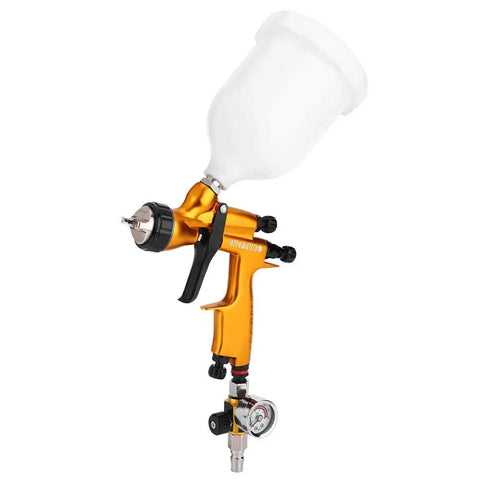 Heavy-Duty 1.3mm Gravity Paint Sprayer With High Atomization Pneumatic Airbrush, 1.3mm tip for fine finishes, adjustable pressure.