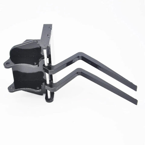 Side view of full metal excavator bucket forks and pallet forks for Huina 550 580 592 593 RC excavator DIY modification kit.