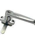 Built Tough L Shape Lever Door Locks For Cabinets Set Of Two Glossy Chrome Plated Zinc Alloy Cam Handles with keyway detail.
