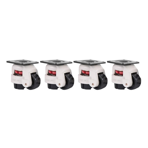 Heavy Duty Retractable Leveling Casters With Durable Nylon Wheels And Beefy Aluminum Hubs Handle Up To 551 Lbs mounted on shop tools.