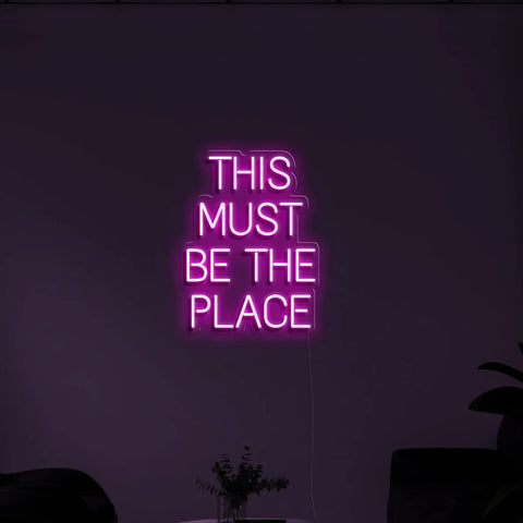 This Must Be The Place Neon Sign Dimmable Light Decor For Bedroom Man Cave Shop Salon Office Decoration Hot Pink Bright Yet Subtle Neon Artwork For Dope Vibe And Cozy Ambience