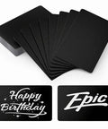 Fifty Pcs Matte Black Metal Business Card Blanks For Laser Engraving, Pro Grade Premium Aluminum Sheets, 86 x 54 mm, 0.21 mm thick