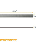 Straight Up Top Tier 6 Inch Jointer Replacement Blades For JET JJ-6Cs And 708457K Machines Set Of 3 High Carbon Steel Knives with dimensions.