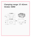 Heavy Duty Pneumatic Wedge Fixture For Multi Station Cnc Machining, detailed dimensions and design specifications.
