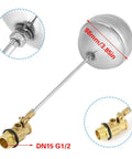 Stainless Steel Float Ball Valve For Water Tank Automatic Water Level Control With Adjustable Float Durable Fittings DN15