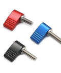 Red M8x20mm Thumb Screws With Handle Single Wing Rotating Knob Adjustable Stainless Steel 2 Pack shown with black and blue screws