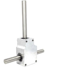 Heavy Duty 90 Degree Spiral Bevel Gearbox Reducer Assembly With Dual Shafts For Small Industrial Motors, aluminum housing.