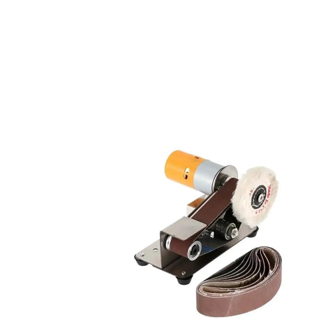 Mini Electric Belt Sander With Grinder Set Perfect For DIY Polishing And Sharpener Tasks versatile sanding machine with belt and polishing wheel.