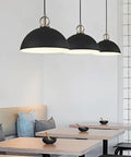 Industrial E27 Pendant Lamp Adjustable Chandelier for Kitchen Island Dining Room Bar(Blue,30cm) in modern dining setup.