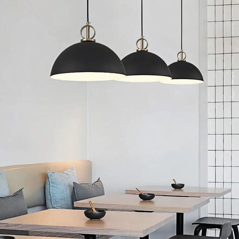 Industrial E27 Pendant Lamp Adjustable Chandelier for Kitchen Island Dining Room Bar(Blue,30cm) in modern dining setup.